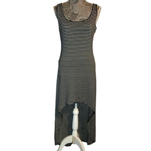 Full tilt high-low striped dress.